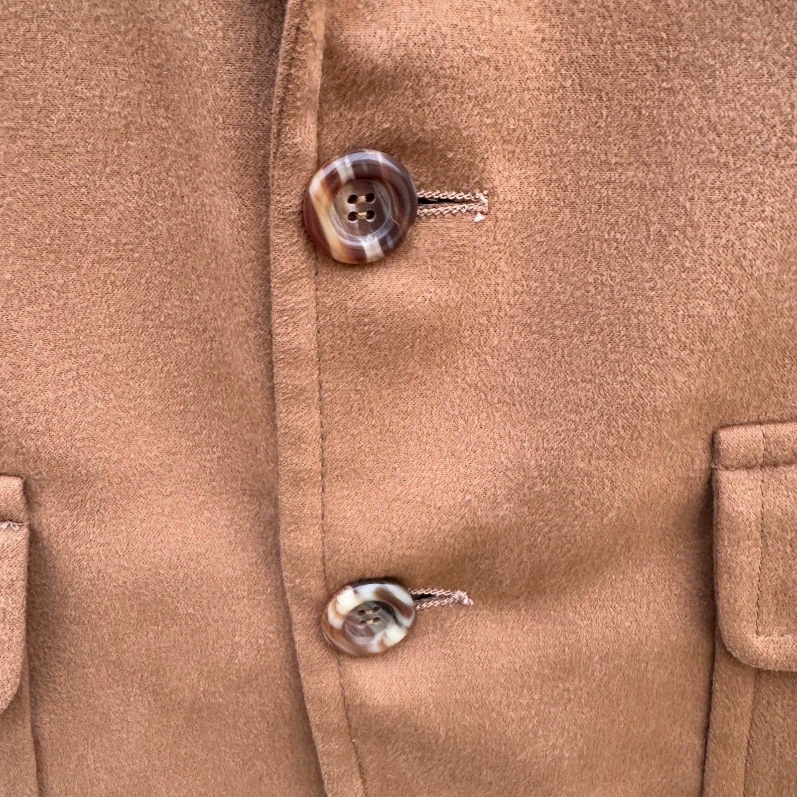 Vintage Camel Hair Blazer Mens Tan Two Button Sport Coat Flap Patch Pockets
