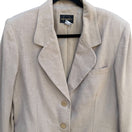 Switch Requirements Vintage Womens Beige Single Breasted Linen Blend Blazer Jacket 12 2 image