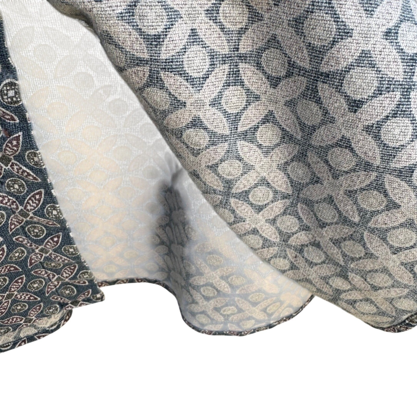 INC International Concepts Mens Large Blue Geometric Medallion Cotton Shirt L