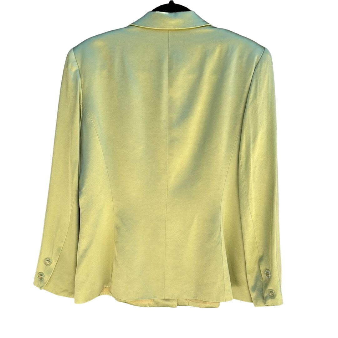 Kelly Graham Vintage Lime Green Women's 3 Button Long Sleeve Blazer Jacket