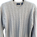 Switch Izod Mens Beige Crew Neck Long Sleeve All Cotton Cable Knit Long Sleeve Sweater M 2 image