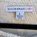 Switch Isaac Mizrahi Womens Winter White Wool Blend Zip-Up Boucle Peplum Moto Jacket L 2 image