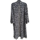 Switch Susan Graver Style Womens Black Kimono Leopard Print Semi Sheer Duster Cardigan 2 image