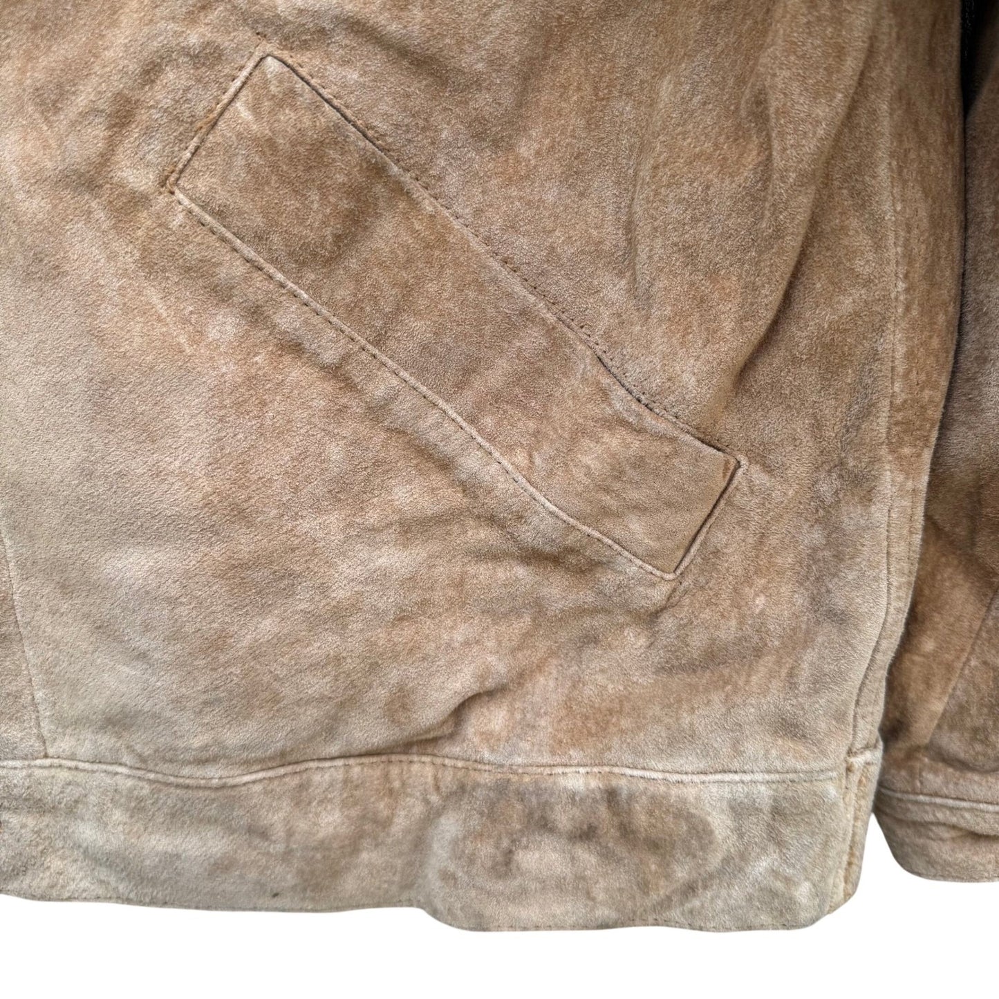 Lizwear Vintage Tan Suede Leather Fringe Western Jacket Womens M Rodeo Festival