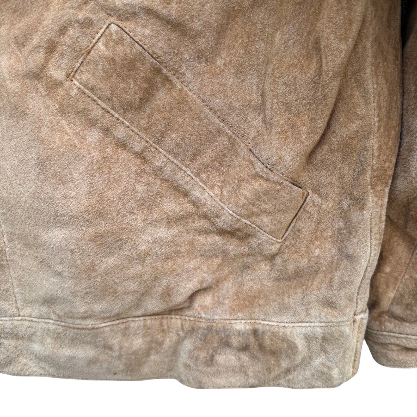 Lizwear Vintage Tan Suede Leather Fringe Western Jacket Womens M Rodeo Festival