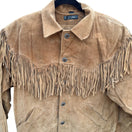 Switch Lizwear Vintage Tan Suede Leather Fringe Western Jacket Womens M Rodeo Festival 3 image