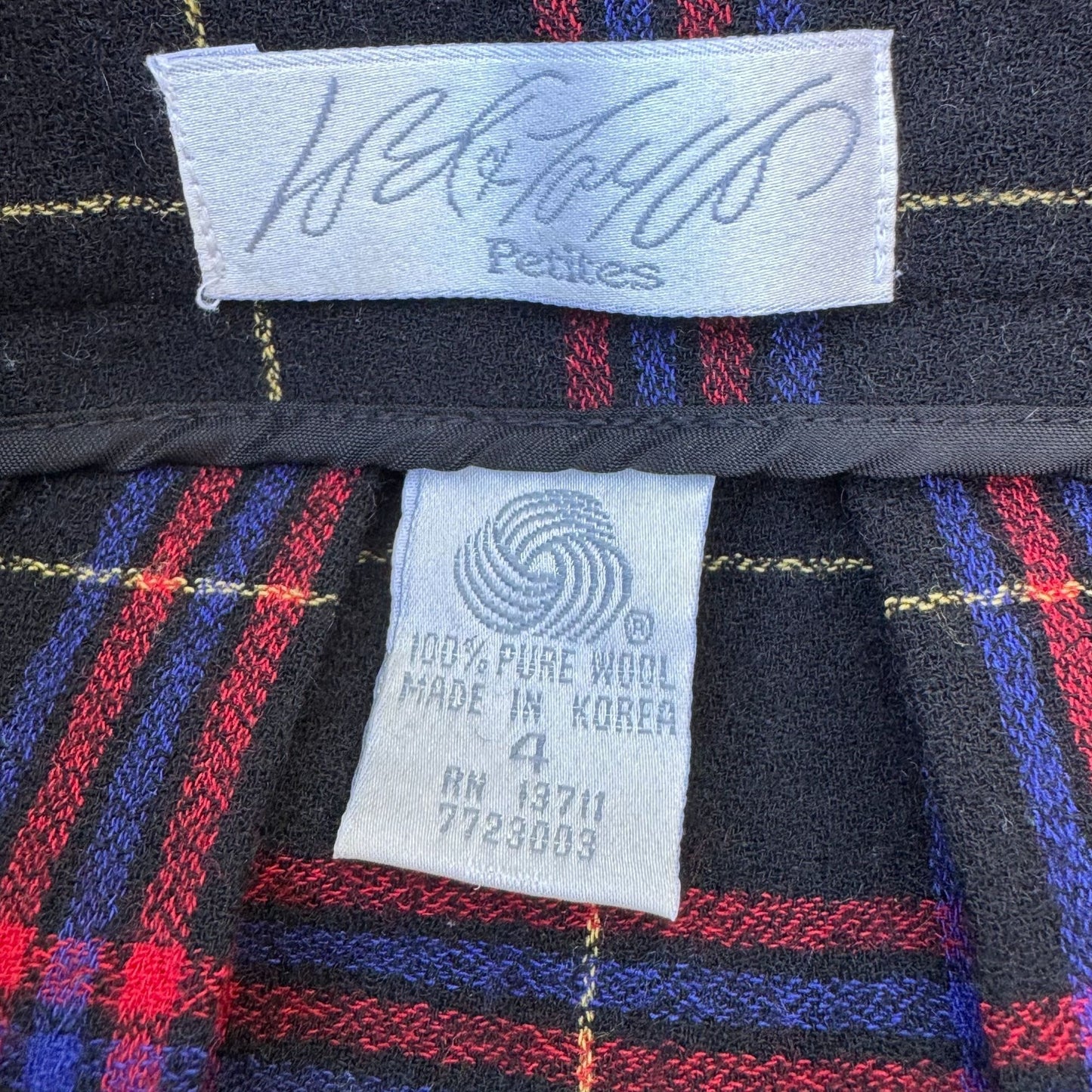 Lord & Taylor Vintage Womens Plaid Pleated Wool Cheerleader Mini Skirt Petite 4