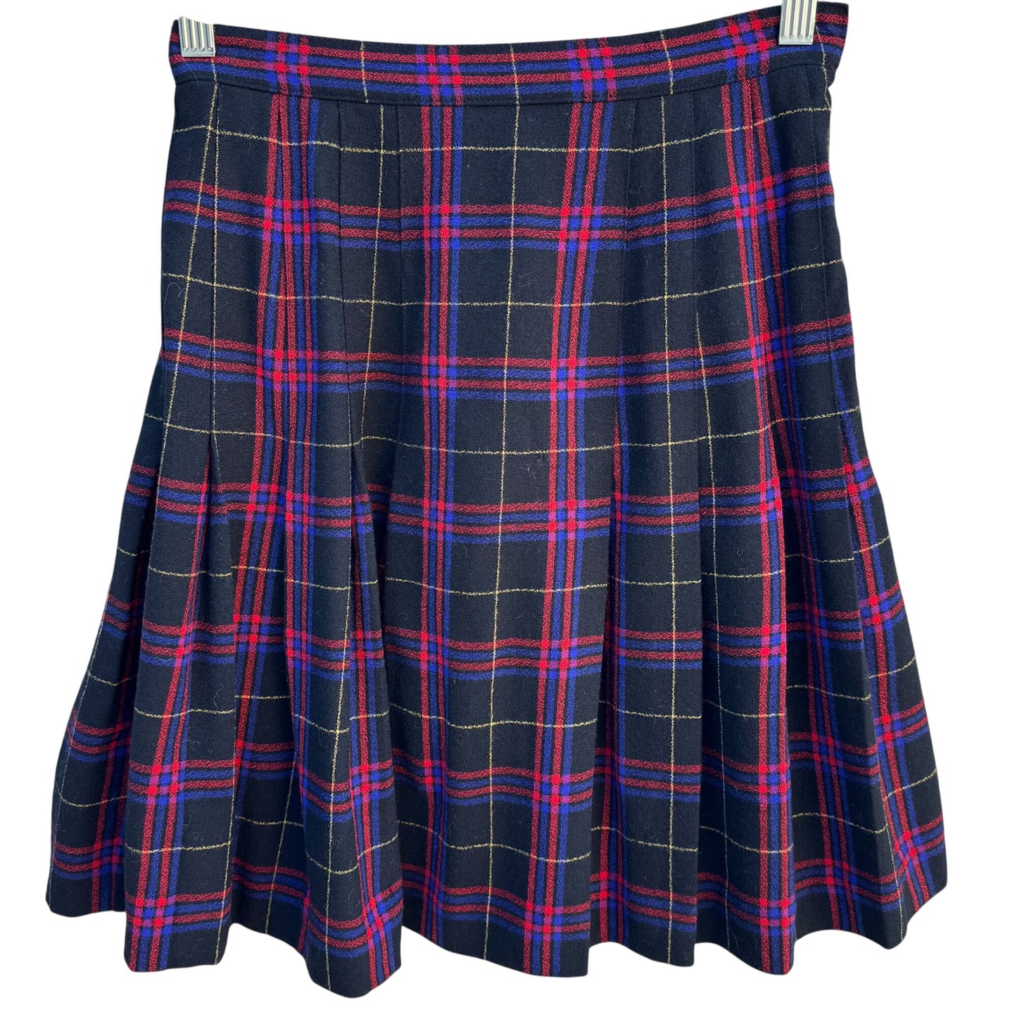 Lord & Taylor Vintage Womens Plaid Pleated Wool Cheerleader Mini Skirt Petite 4