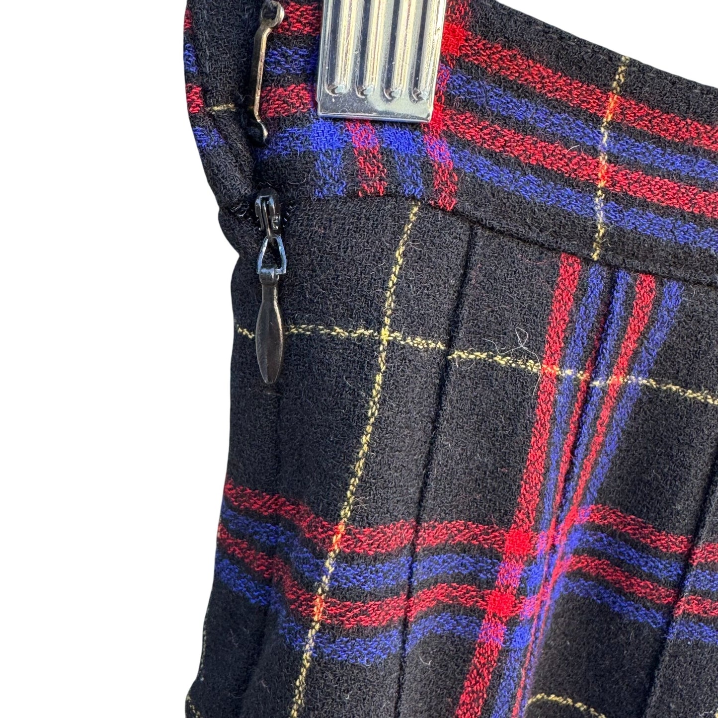 Lord & Taylor Vintage Womens Plaid Pleated Wool Cheerleader Mini Skirt Petite 4