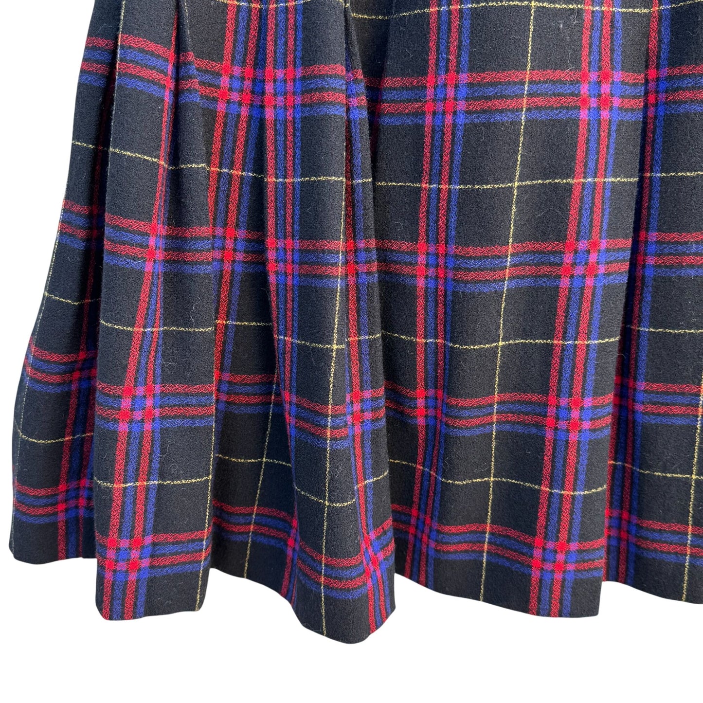 Lord & Taylor Vintage Womens Plaid Pleated Wool Cheerleader Mini Skirt Petite 4