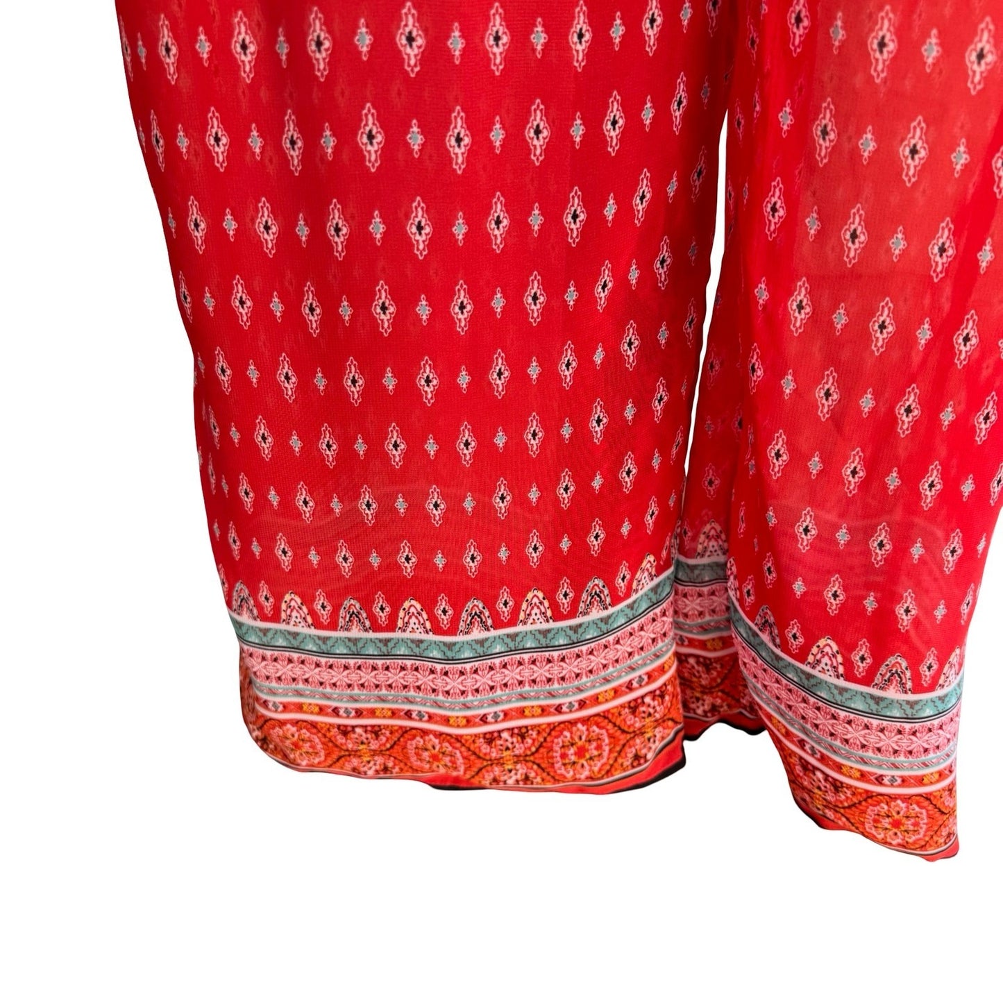 Iris Strapless Boho Festival Beach Resortwear Wide Leg Jumpsuit Red XL Summer