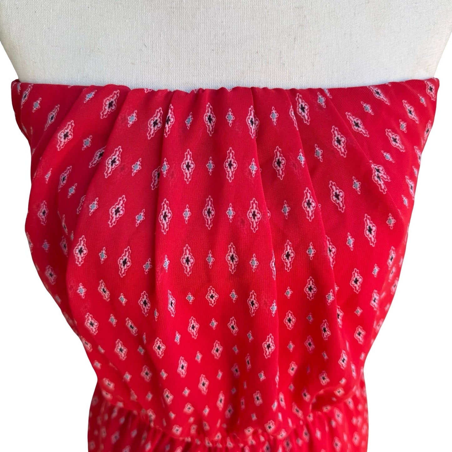 Iris Strapless Boho Festival Beach Resortwear Wide Leg Jumpsuit Red XL Summer