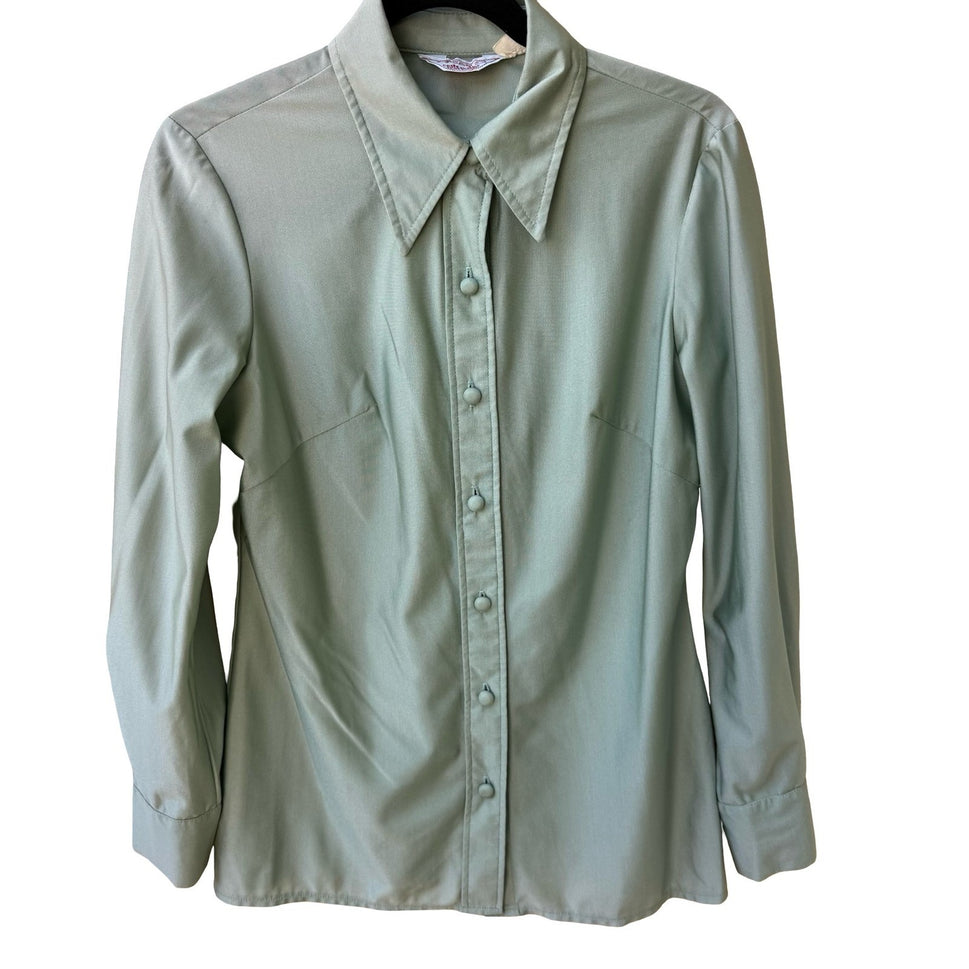 H Bar C California Vintage 70s Ranchwear Americana Green Cowgirl Western Shirt