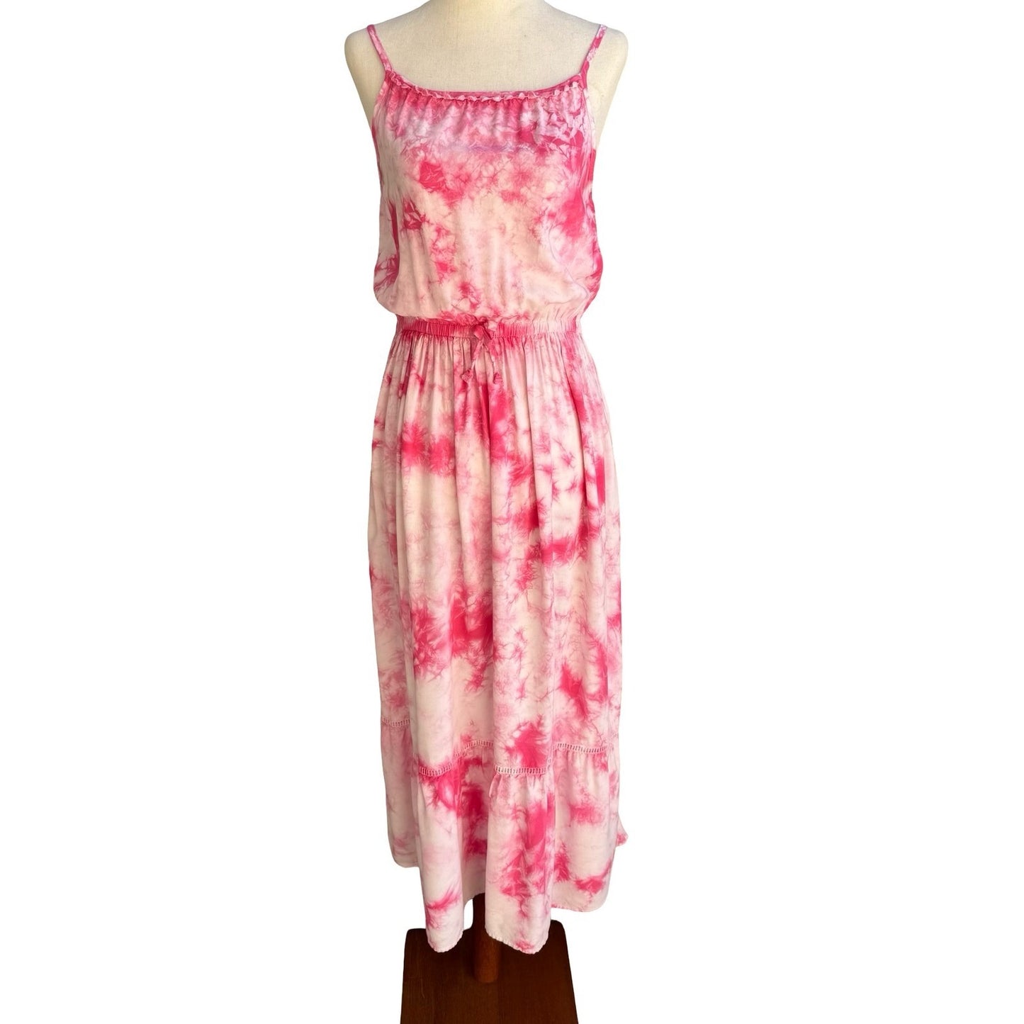 Cat & Jack Pink Tie Dye Maxi Dress Boho Beach Festival Airy Hippie Resortwear XL