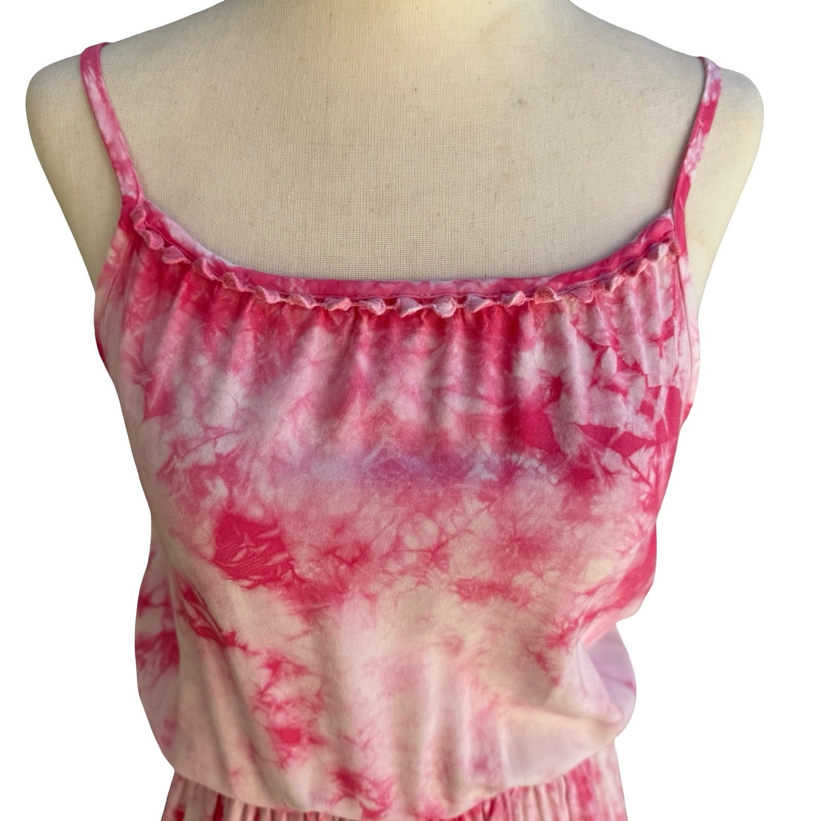 Cat & Jack Pink Tie Dye Maxi Dress Boho Beach Festival Airy Hippie Resortwear XL