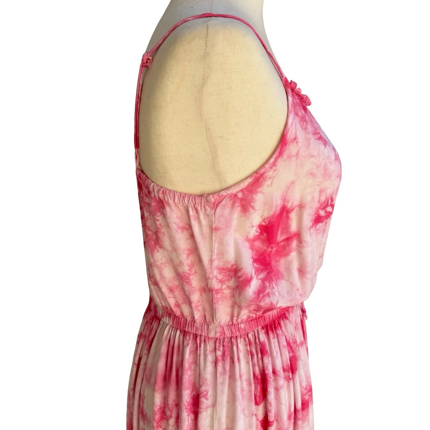 Cat & Jack Pink Tie Dye Maxi Dress Boho Beach Festival Airy Hippie Resortwear XL