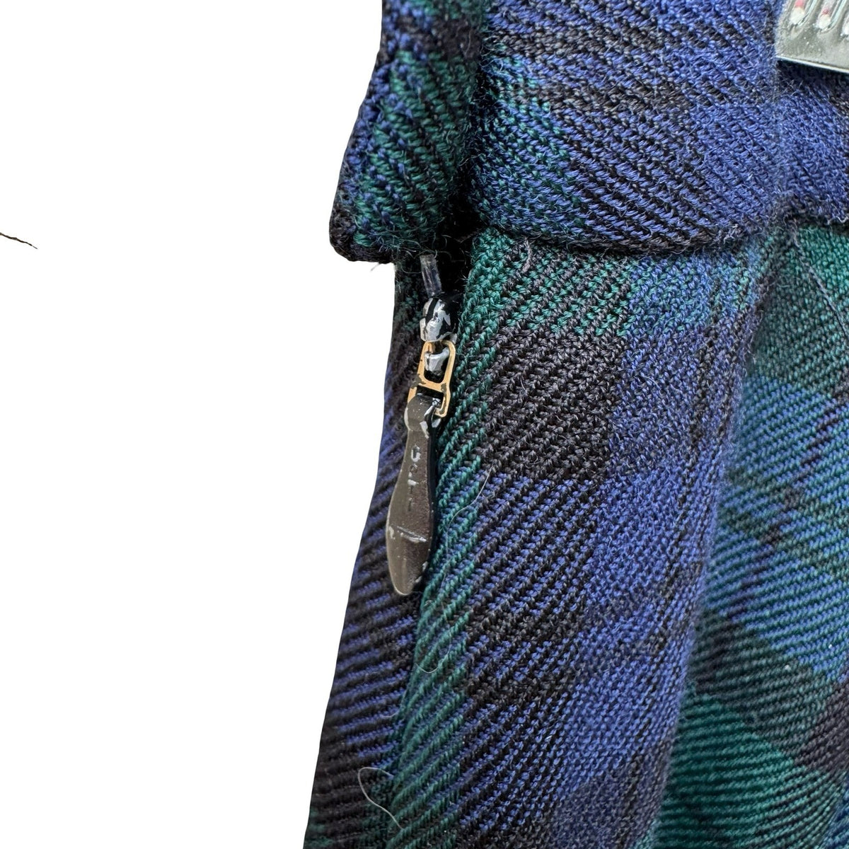 Pendleton Vintage Preppy Black Watch Plaid Wool Twee Tapered Trousers Blue 14
