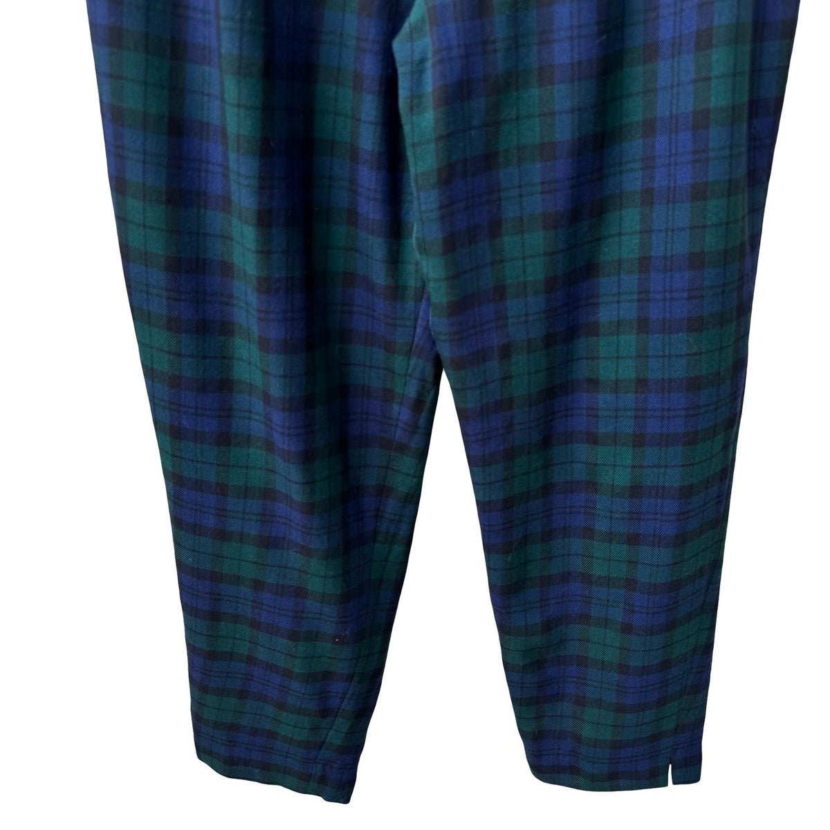 Pendleton Vintage Preppy Black Watch Plaid Wool Twee Tapered Trousers Blue 14