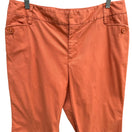 Switch Venezia Womens Orange Flat Front Cotton Chino Stretch Cuffed Hem Capri Pants - 16 3 image