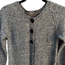 Switch Womens Vintage Brown Wool Metallic Knit Button-Up Cardigan Sweater With Pockets 3 image