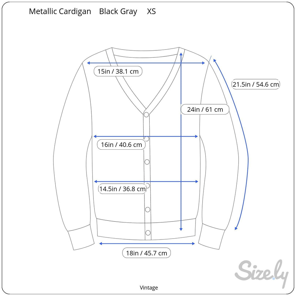 Womens Vintage Brown Wool Metallic Knit Button-Up Cardigan Sweater With Pockets