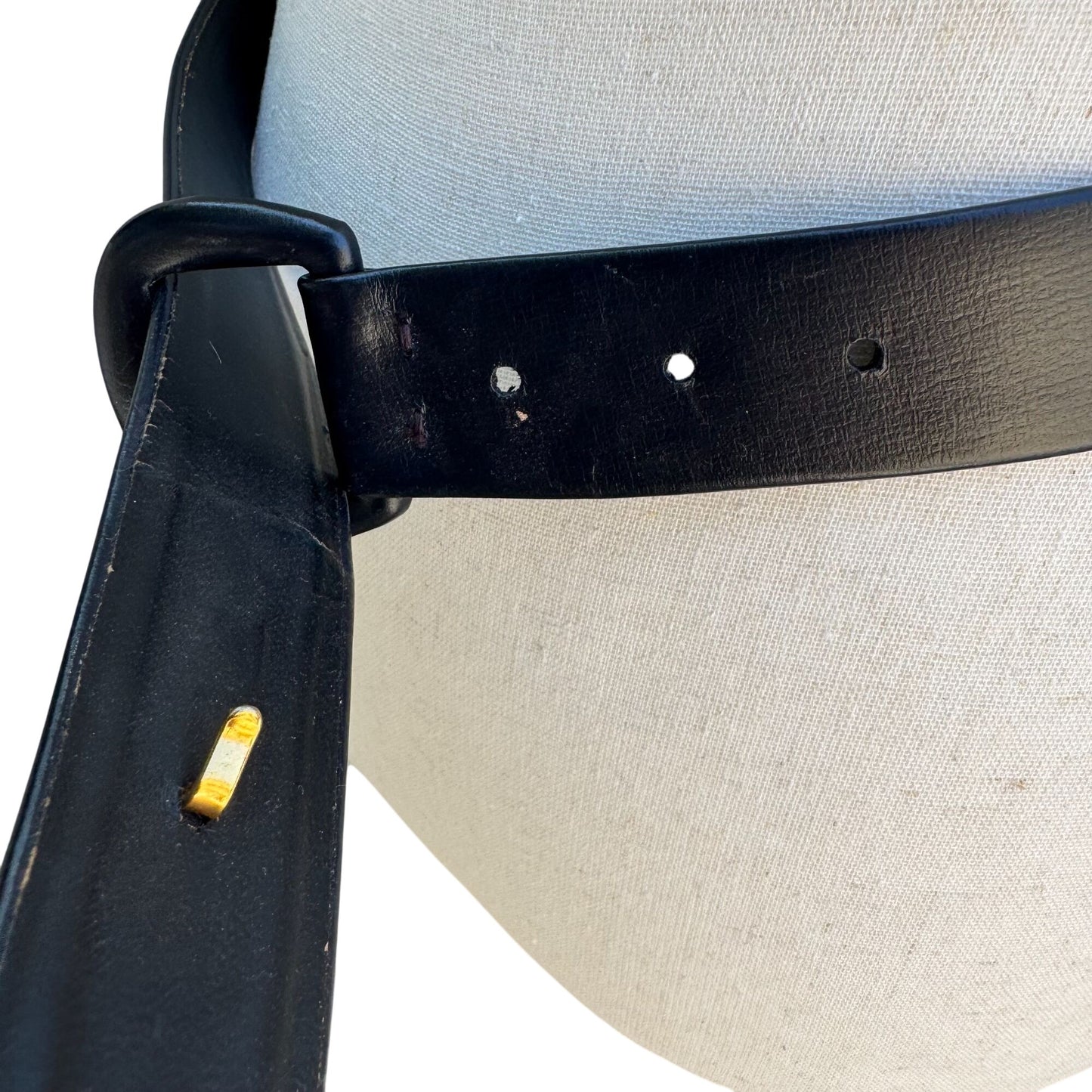 Calderon Vintage Womens Black Oval Buckle 7912 Classic Design Leather Belt 30