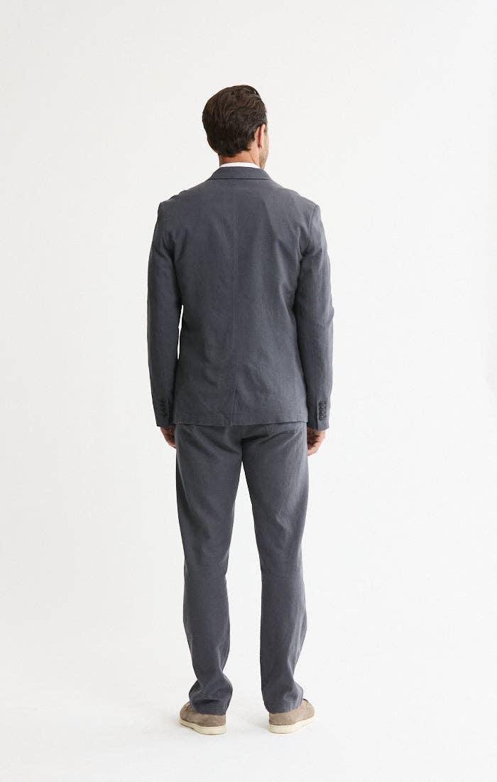 Linen Blend Blazer: INDIGO / XL