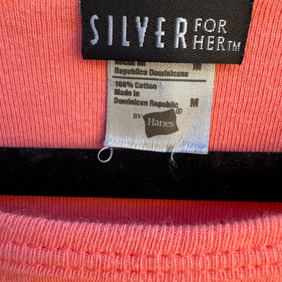 Silver for Her Hanes Y2K Babydoll Flower Fields Carlsbad CA Pink Graphic Tee M