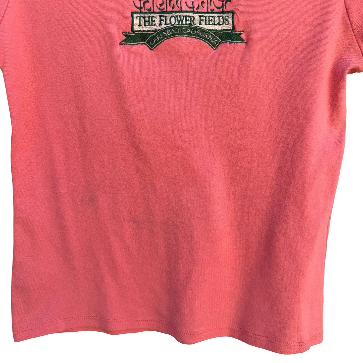 Silver for Her Hanes Y2K Babydoll Flower Fields Carlsbad CA Pink Graphic Tee M