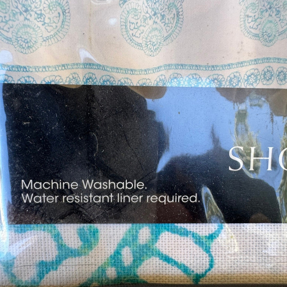 Cynthia Rowley Damask Shabby Chic Paisley 100% Cotton Shower Curtain 72x72 NEW