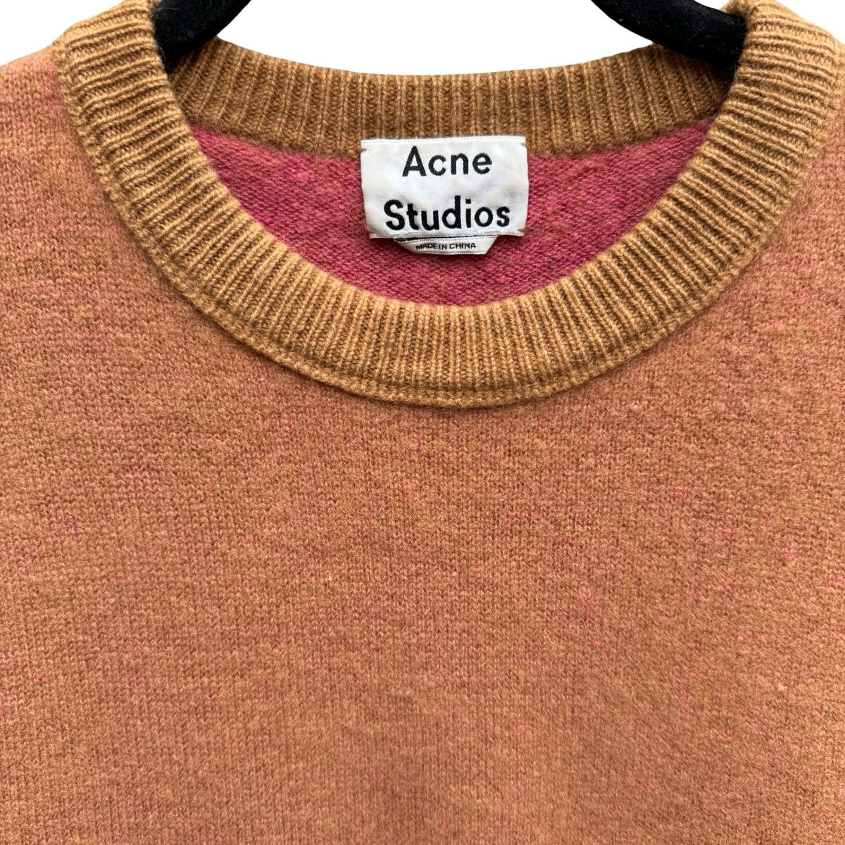 Acne Studios Cashmere Scandi Minimalist Quiet Luxury Contrast Cuffed Sweater L