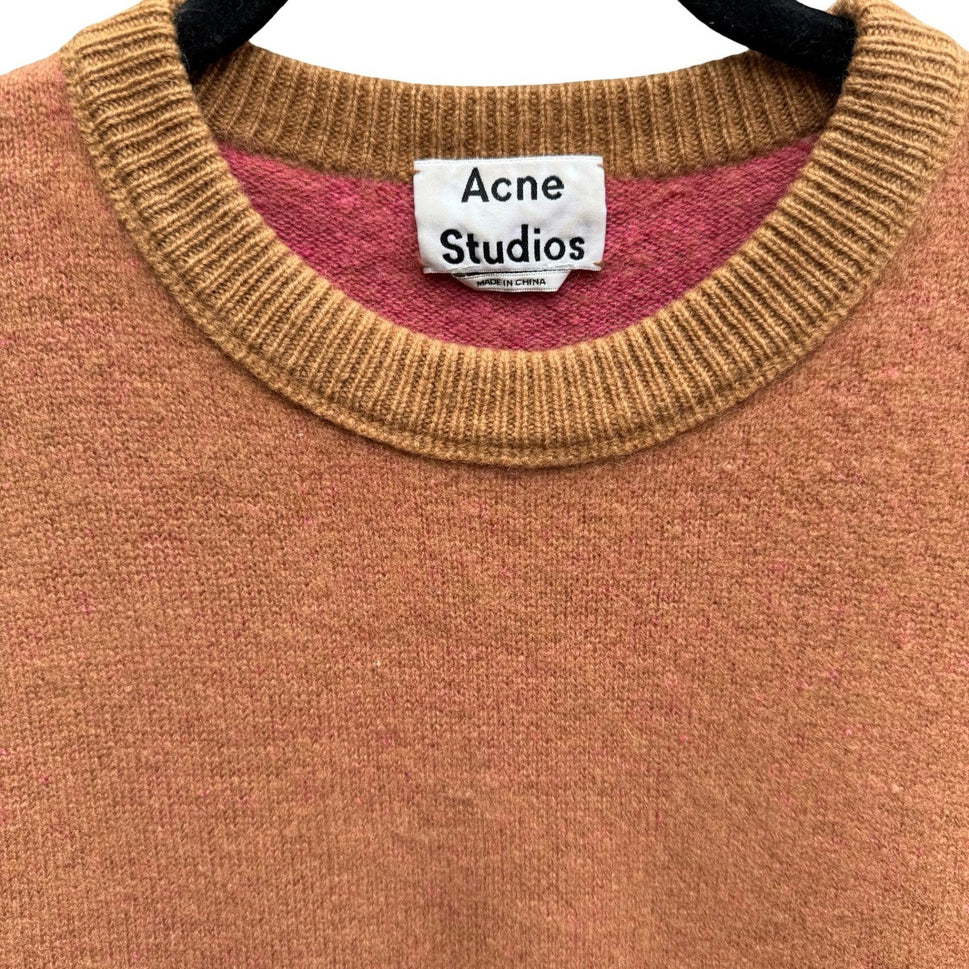 Acne Studios Cashmere Scandi Minimalist Quiet Luxury Contrast Cuffed Sweater L