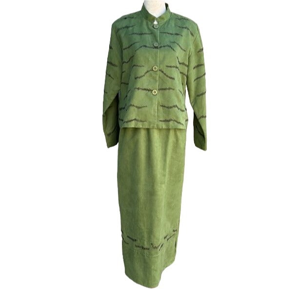 Great Cavalier By St Paul Women's Mandarin Collar Two Piece Long Skirt Suit Set