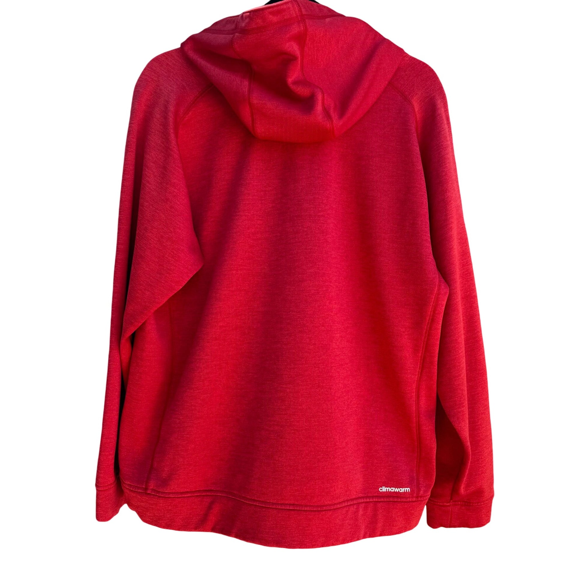 Adidas Red Men's Climawarm Team Issue Long Sleeve Pullover Fleece Hoodie - Large