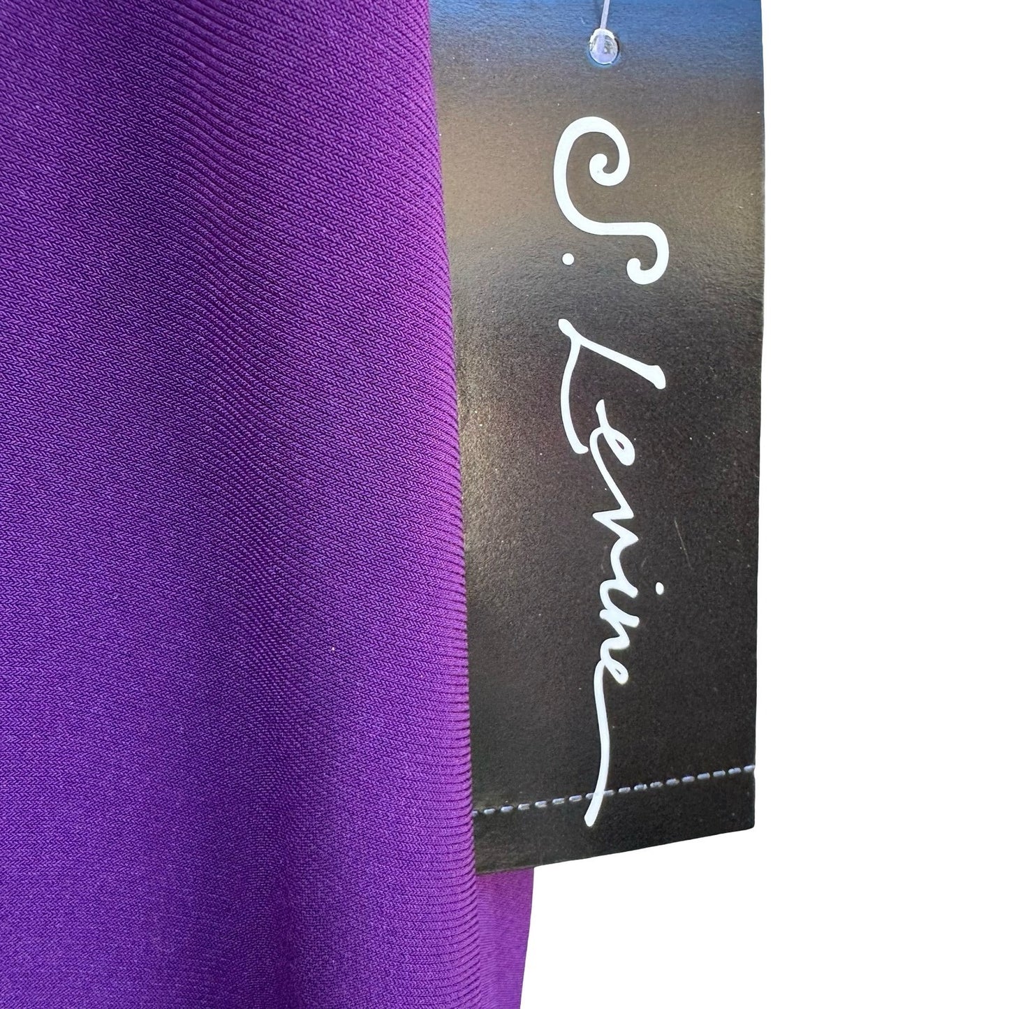 S Levine Cocktail Glam Party Tiered Rhinestone Sleeveless Blouse Purple L NEW