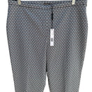 Switch Elie Tahari Marcia Stretch Navy White Geometric Print Cuffed Dress Pants New 16 2 image