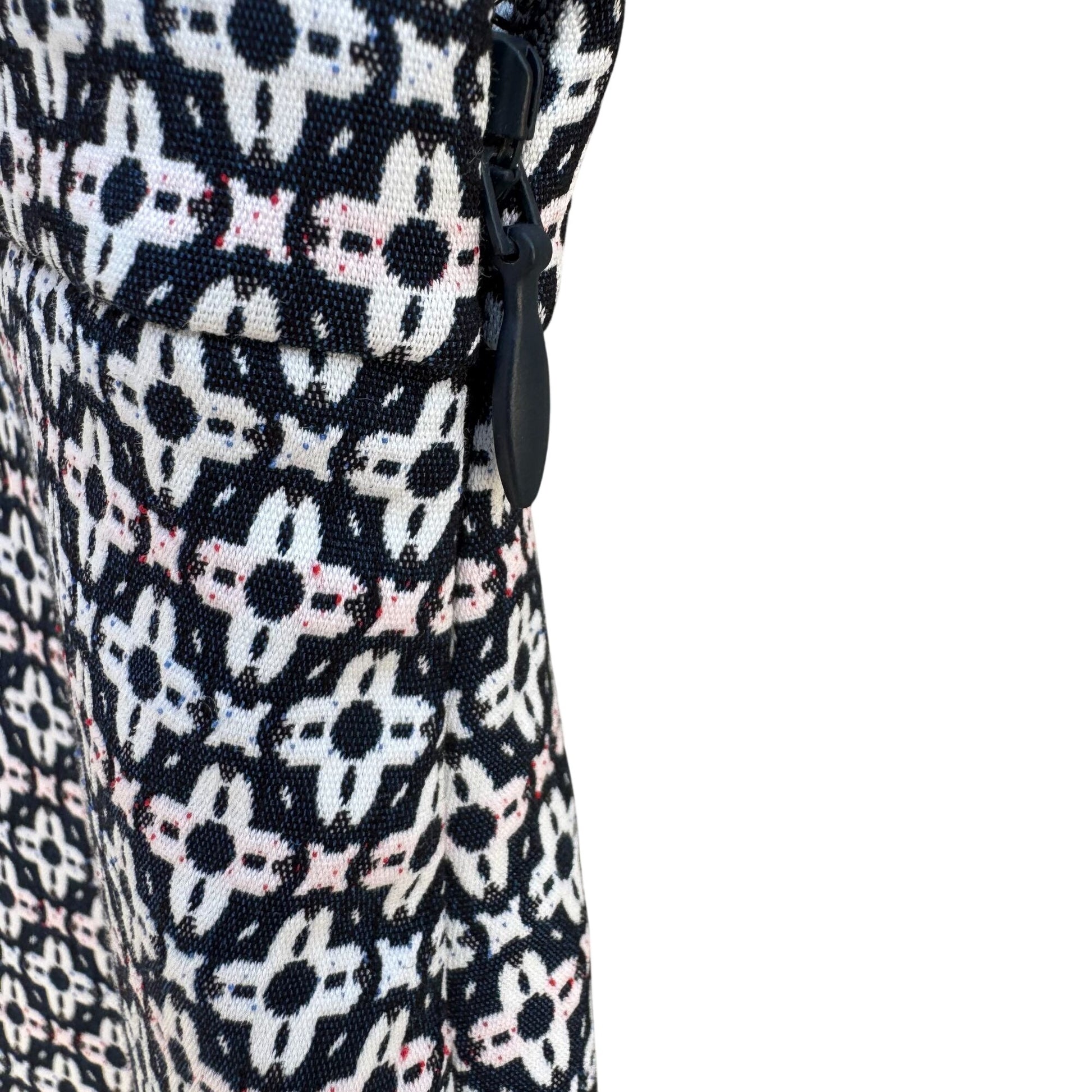 Elie Tahari Marcia Stretch Navy White Geometric Print Cuffed Dress Pants New 16