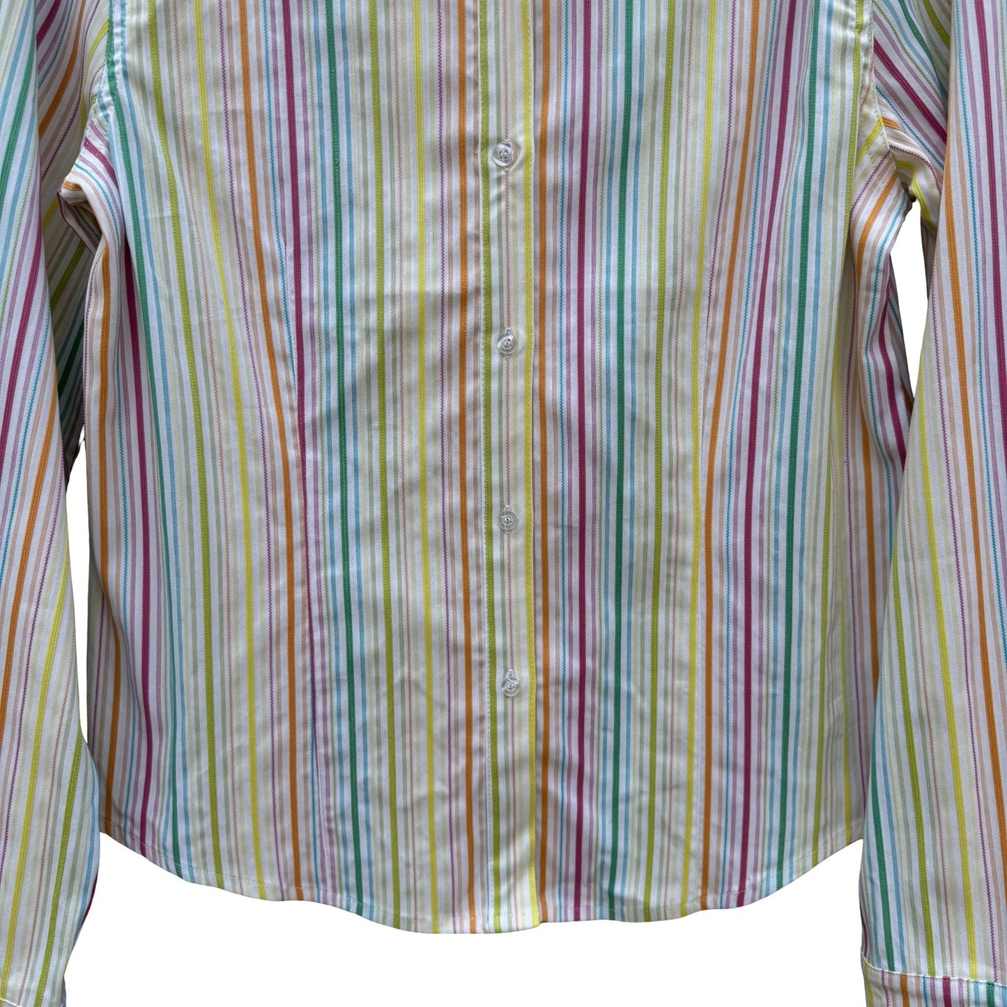 Fashion Instinct Womens Multicolor Striped Button Down Shirt KP-305 New Size M