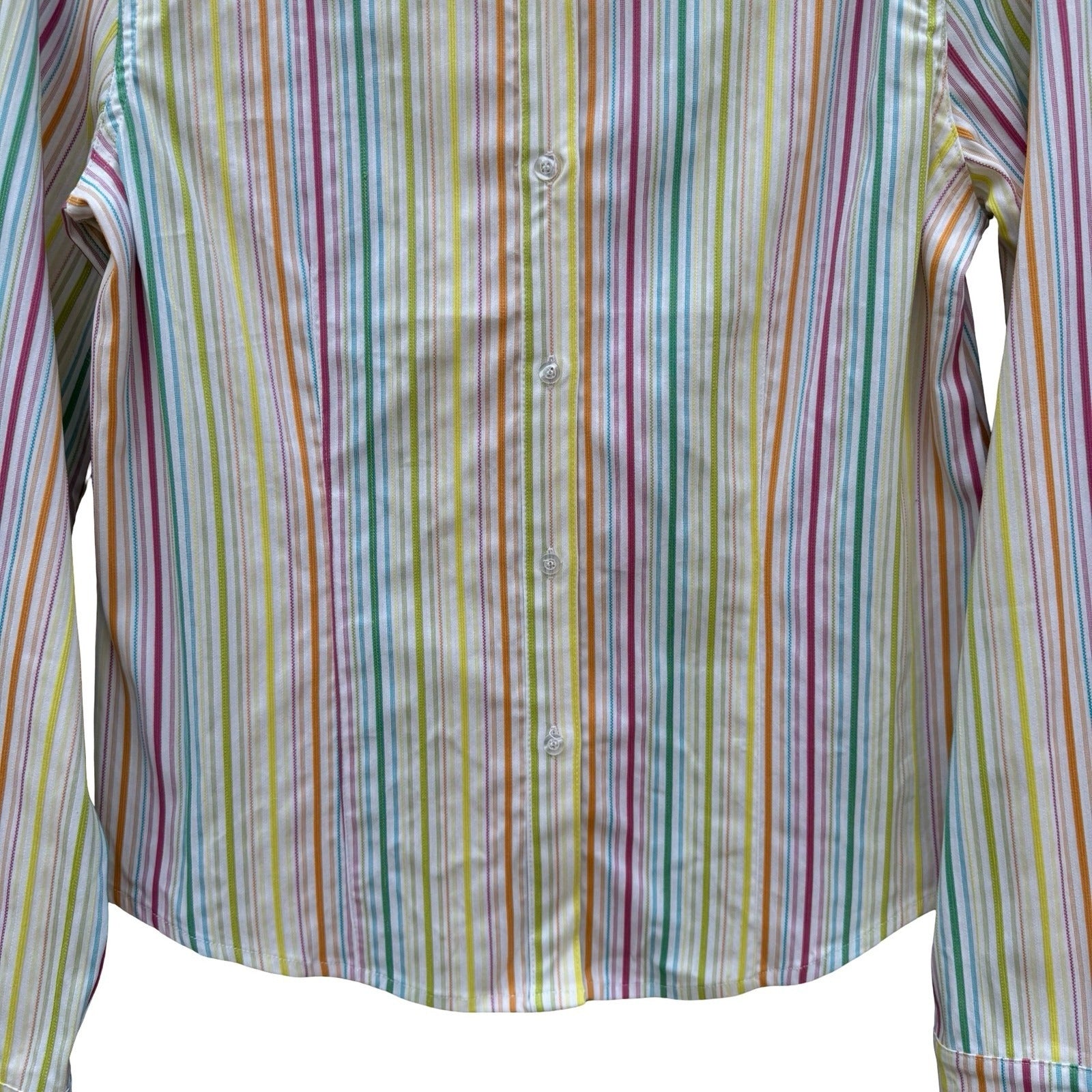 Fashion Instinct Womens Multicolor Striped Button Down Shirt KP-305 New Size M