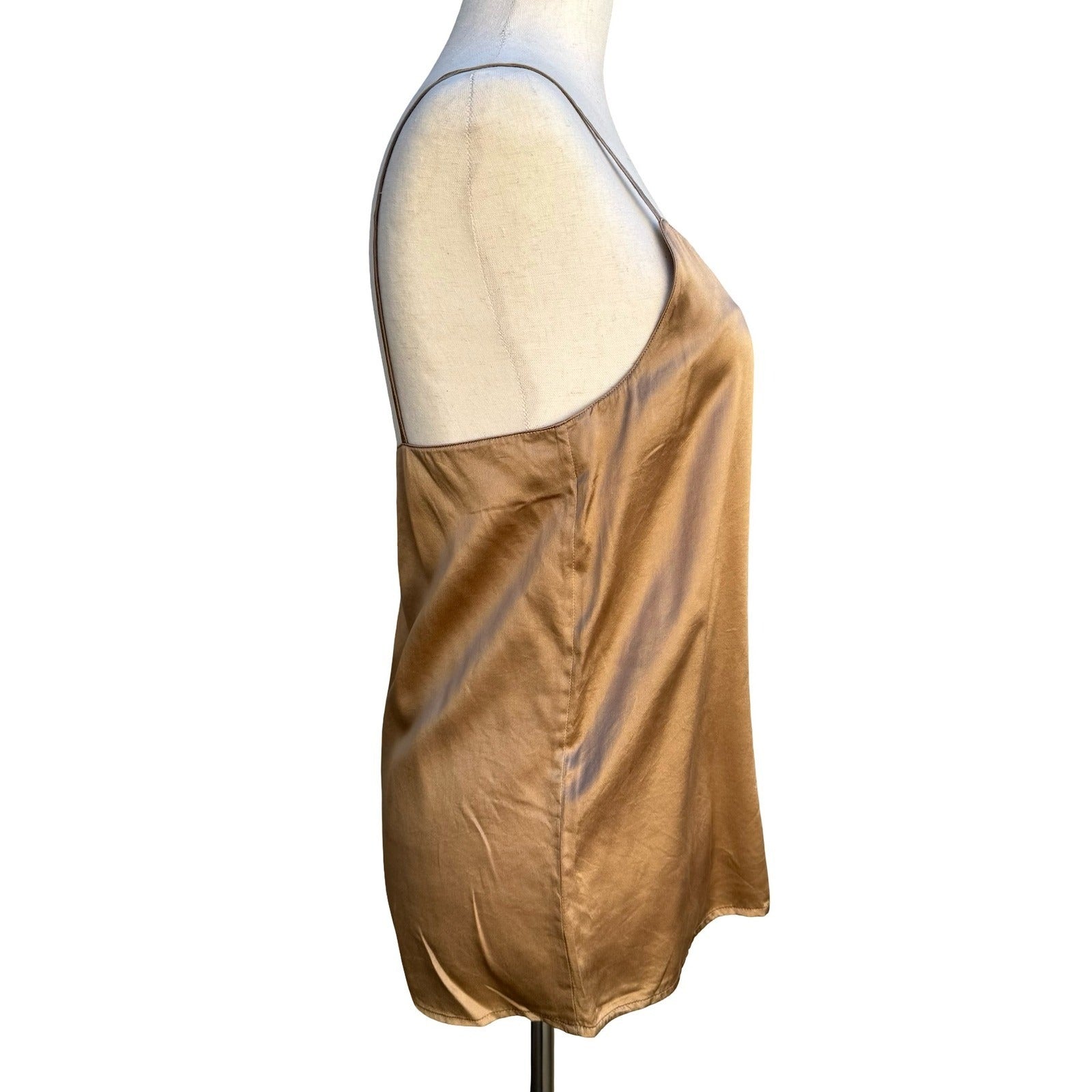 Andrea Jovine Vintage 90s Y2K Womens Bronze Gold Ombre Silk Camisole Tank Top 6
