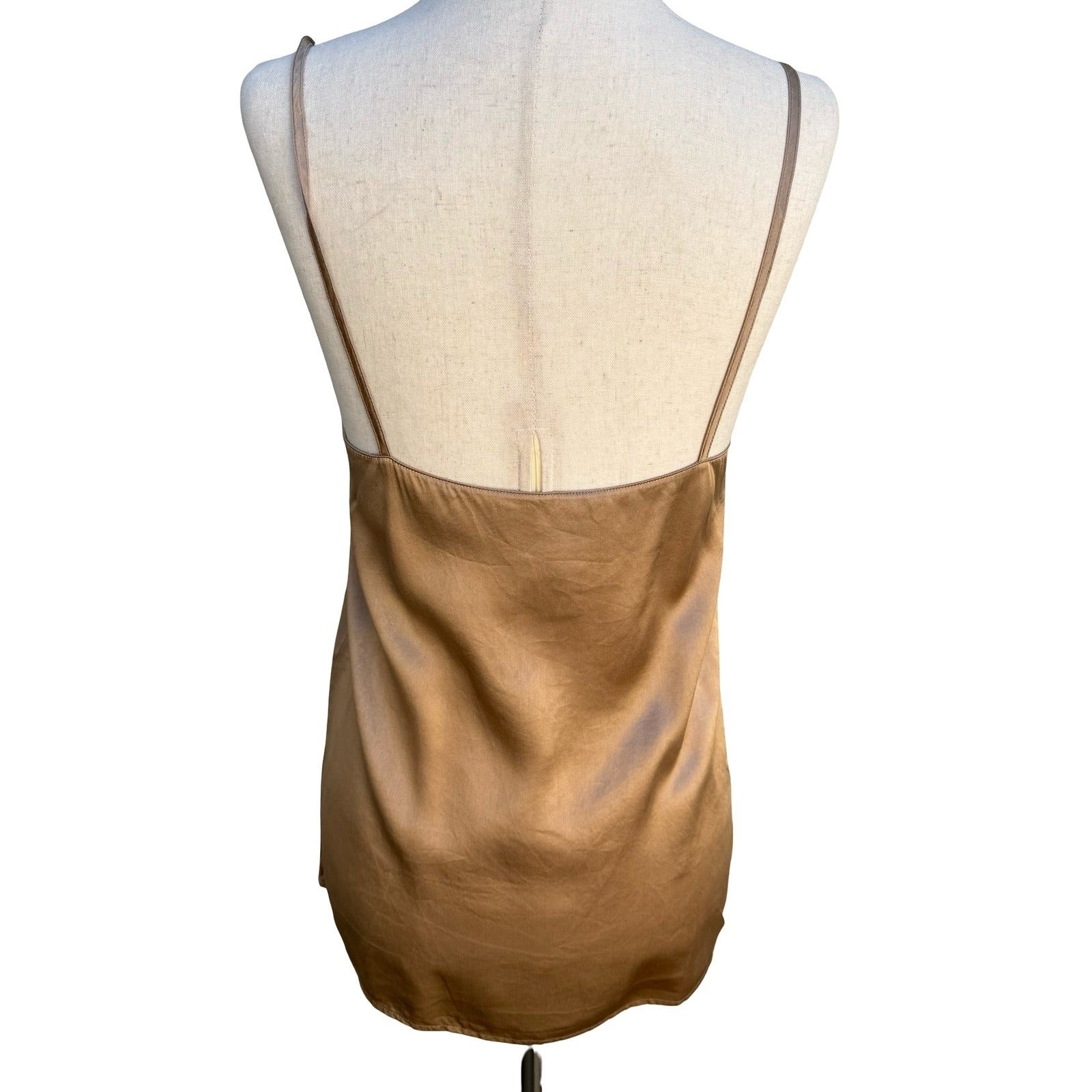 Andrea Jovine Vintage 90s Y2K Womens Bronze Gold Ombre Silk Camisole Tank Top 6