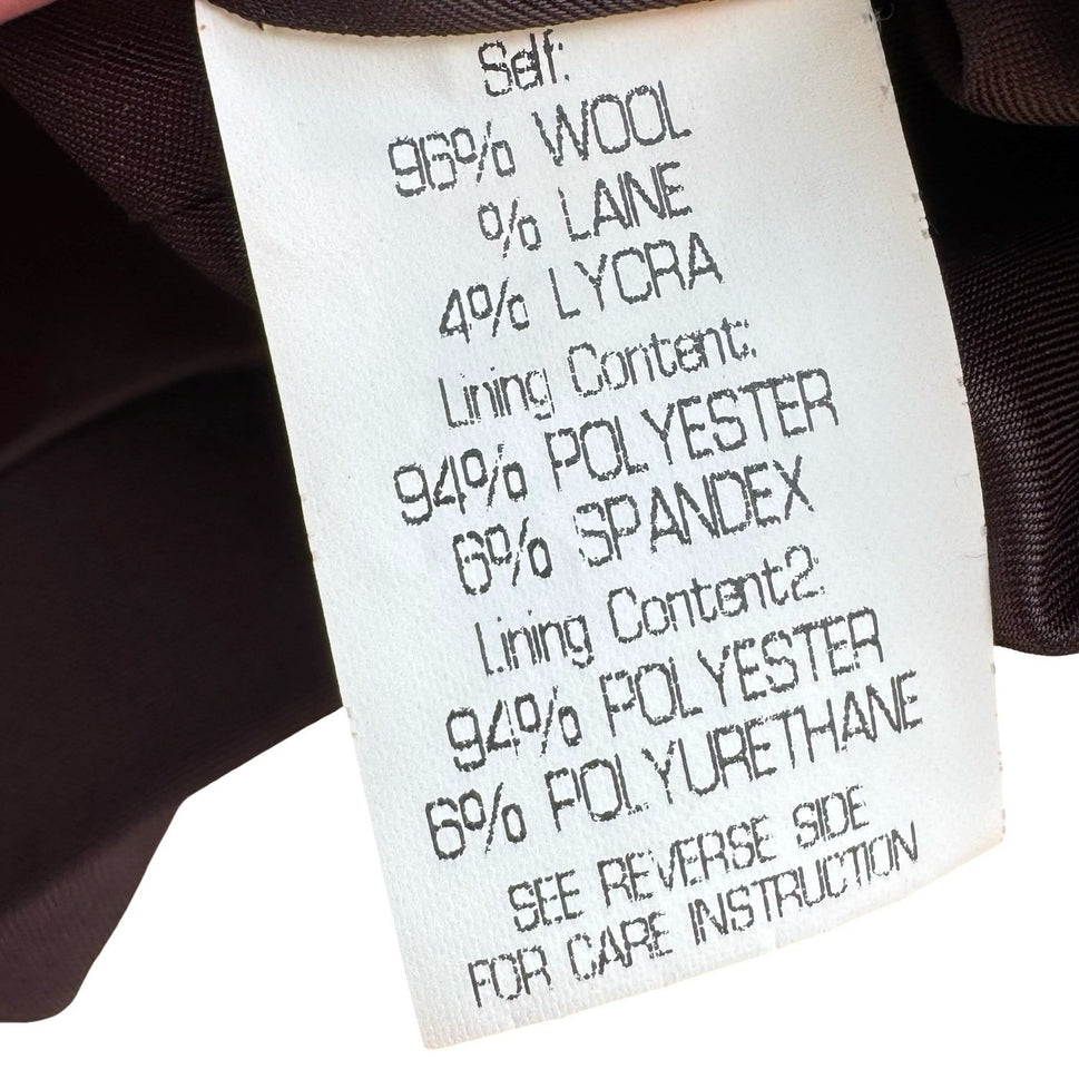 Theory Quiet Luxury Minimalist Old Money Wool Blend Tailored Blazer Brown Women