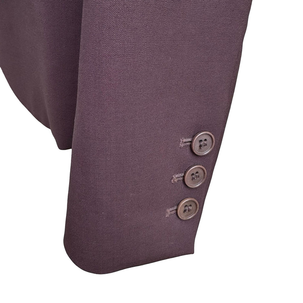 Theory Quiet Luxury Minimalist Old Money Wool Blend Tailored Blazer Brown Women