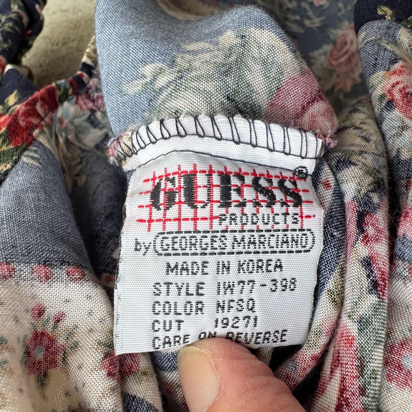 Guess By Georges Marciano Vintage Floral Patchwork Oversized Button-Up Shirt S