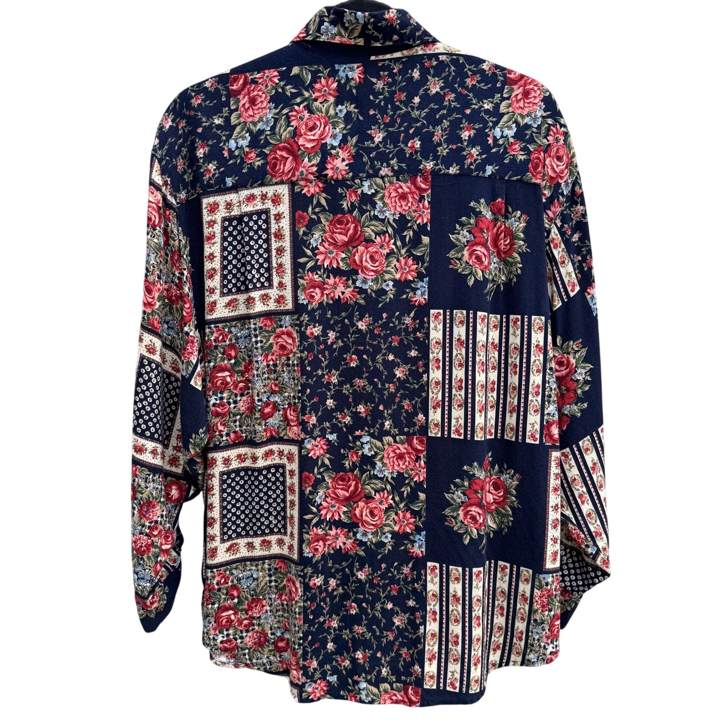 Guess By Georges Marciano Vintage Floral Patchwork Oversized Button-Up Shirt S