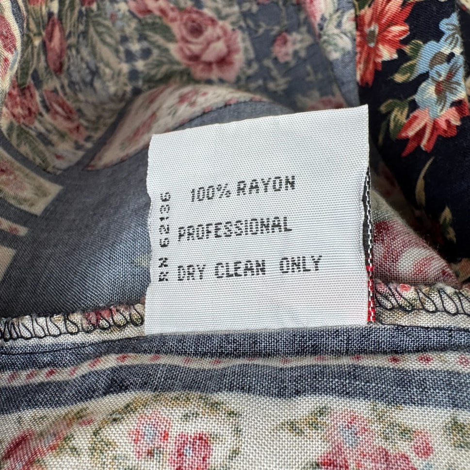 Guess By Georges Marciano Vintage Floral Patchwork Oversized Button-Up Shirt S