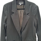 Switch Sag Harbor Vintage 90s Womens Black Textured Slub Blazer Gold Buttons Size 16 3 image