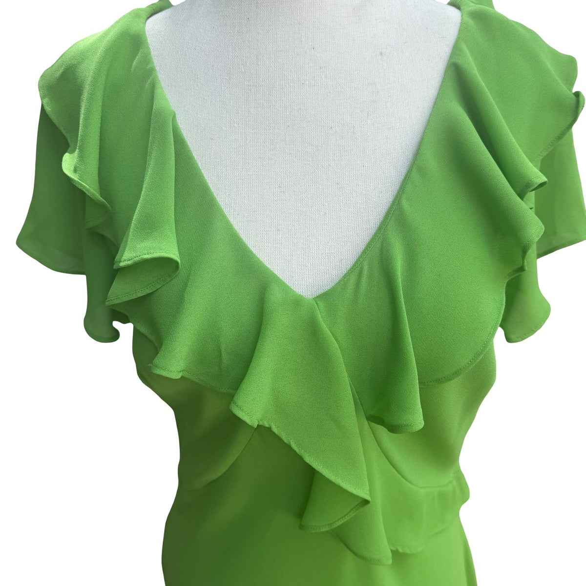 Chadwicks Vintage 90s Fairycore Ruffle Goblincore Flutter Sleeve Maxi Dress 12