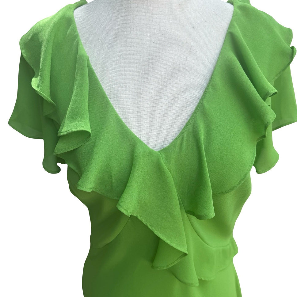 Chadwicks Vintage 90s Fairycore Ruffle Goblincore Flutter Sleeve Maxi Dress 12