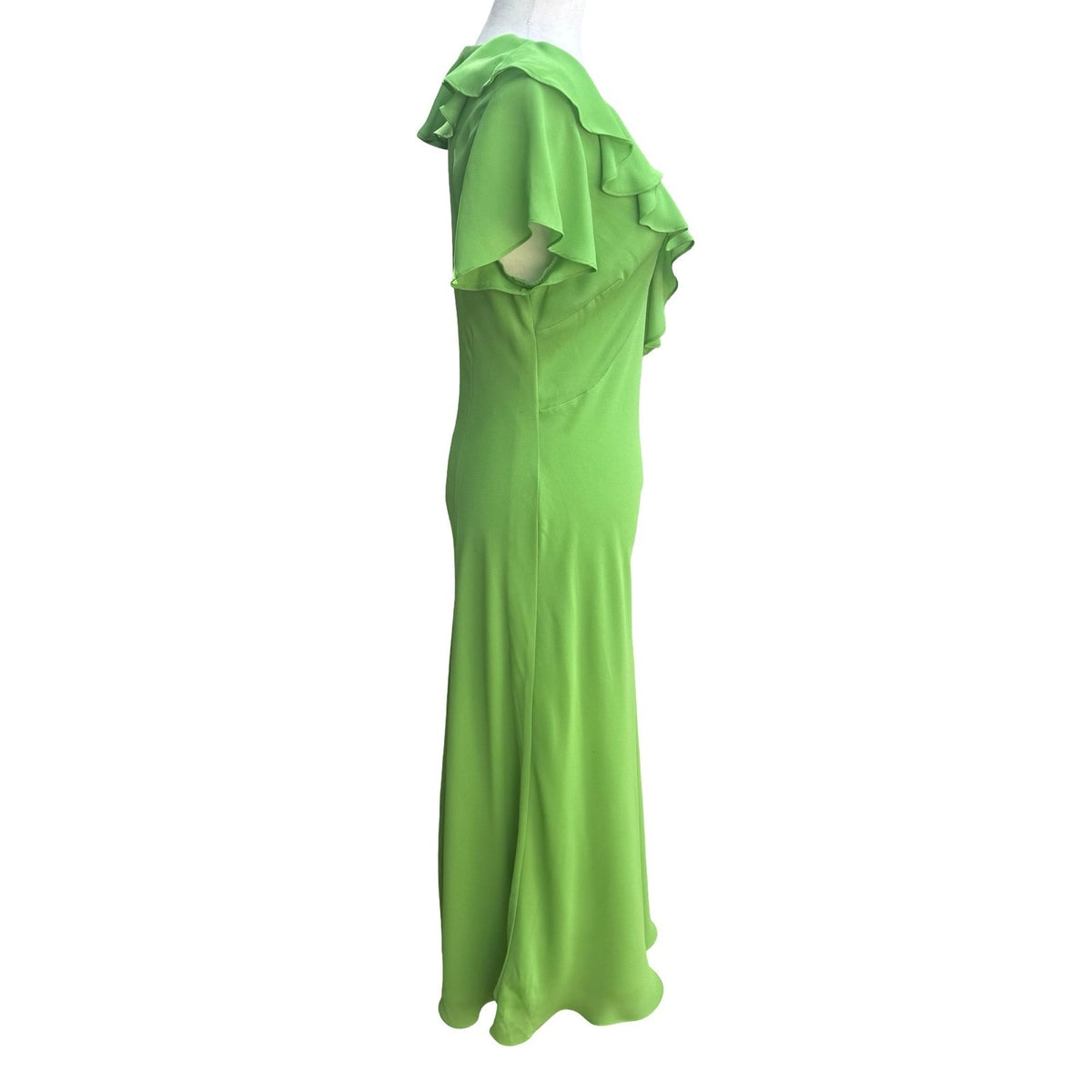 Chadwicks Vintage 90s Fairycore Ruffle Goblincore Flutter Sleeve Maxi Dress 12